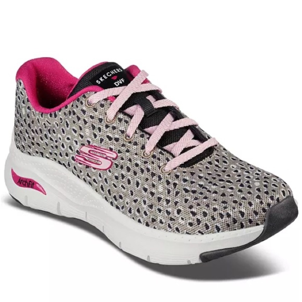 SKECHERS DVF PINK SPRINTING SPOTS CASUAL SNEAKERS - Picture 2 of 7